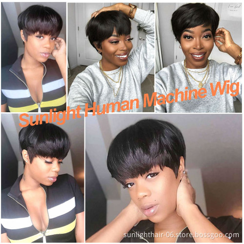 Prix en gros Coiffure Afro perruque en cheveux courts naturels brazilian BOB femme perruque cheveux humain perruques dentelle